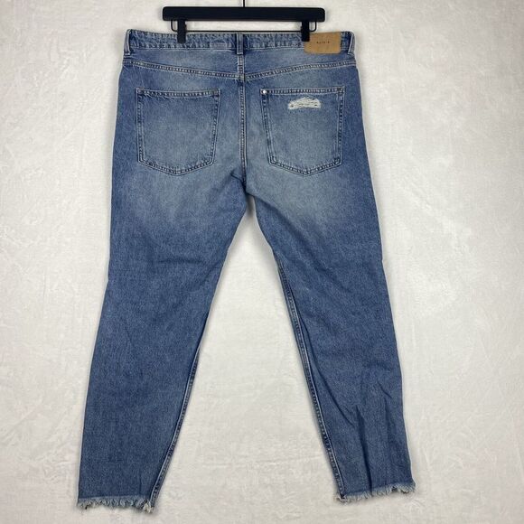 H&M Boyfriend Jeans Womens Size 16 Low Waist Loose Fit Distressed Jeans Casual - Picture 2 of 12
